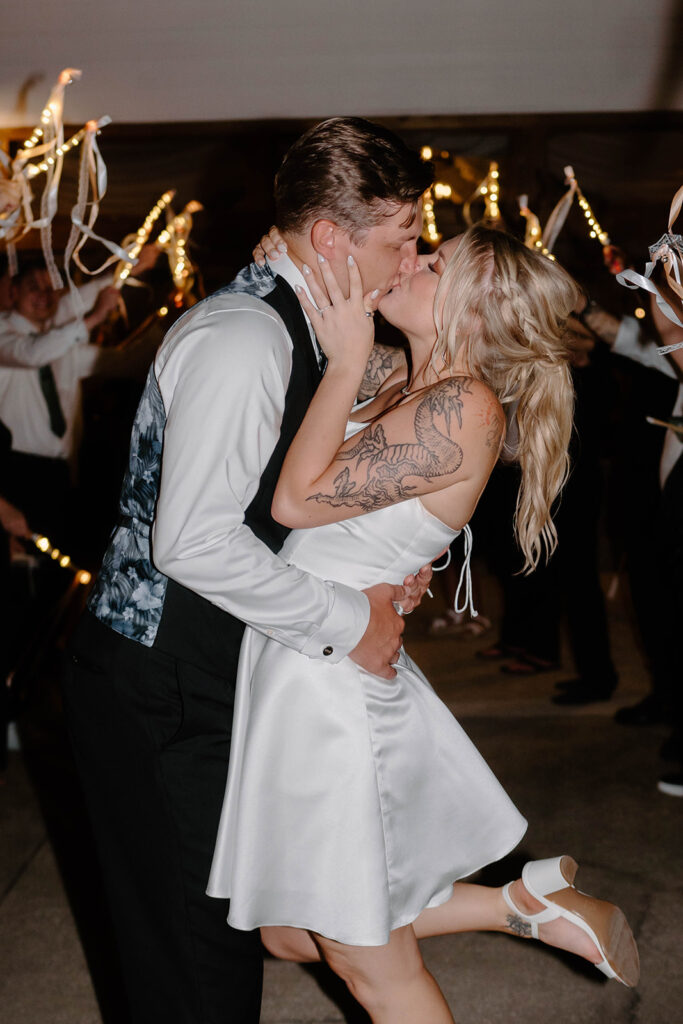 flash wedding exit photos romantic and candid