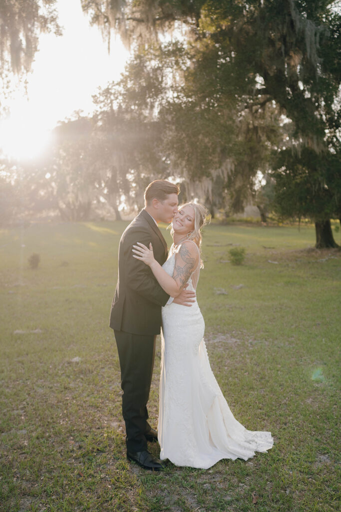 sunset wedding photos at moss estates florida wedding venue