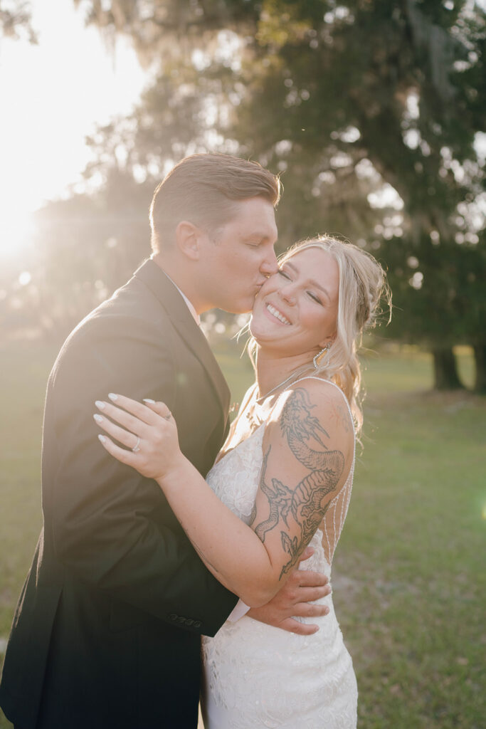 sunset wedding photos at moss estates florida wedding venue