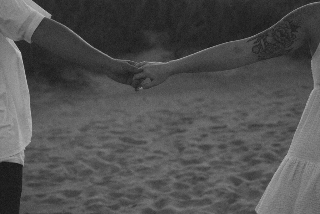 documentary style beach engagement pictures