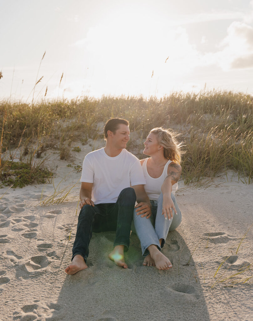 playful couples photos on the beach in florida