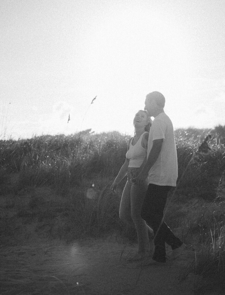 romantic sunset engagement photos at cocoa beach in florida