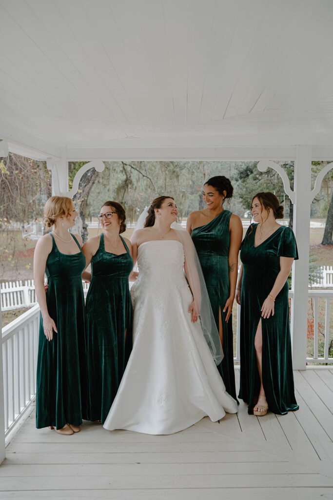 documentary style wedding photos with the bridal party