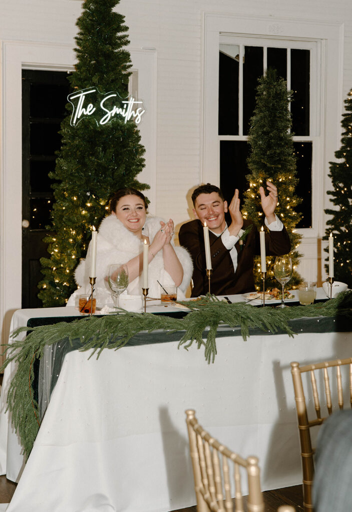 christmas winter wedding reception photos