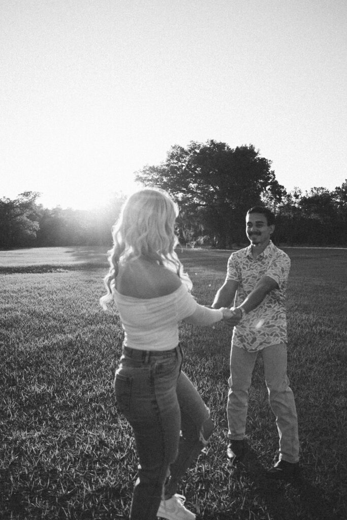 Golden Hour Engagement Photos at Mount Pleasant Lodge in Florida