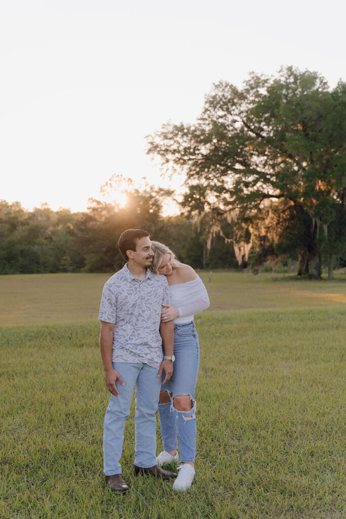 Golden Hour Engagement Photos at Mount Pleasant Lodge in Florida