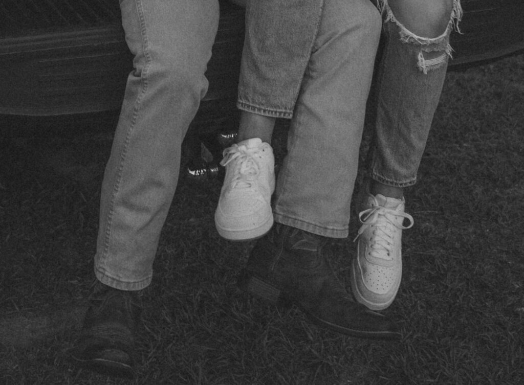 black and white engagement photos documentary style