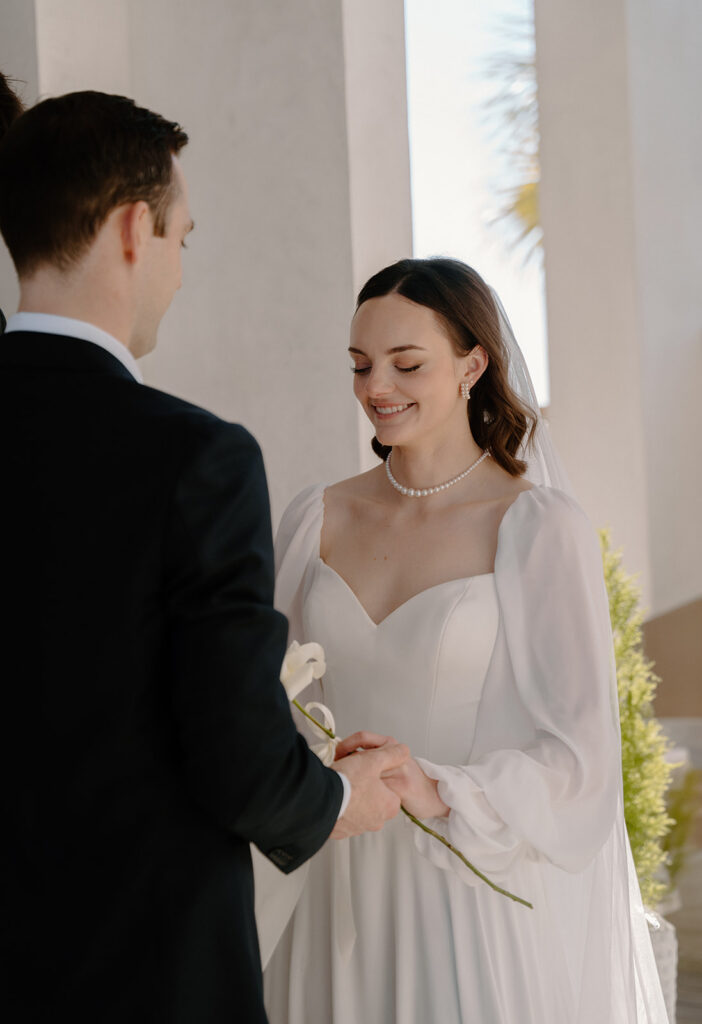 Small beachfront wedding ceremony at Alys Beach, a beautiful 30A wedding venue