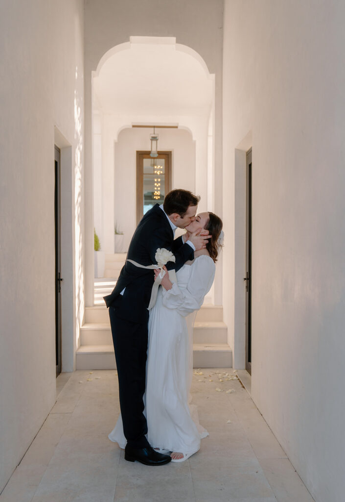 Small beachfront wedding ceremony at Alys Beach, a beautiful 30A wedding venue