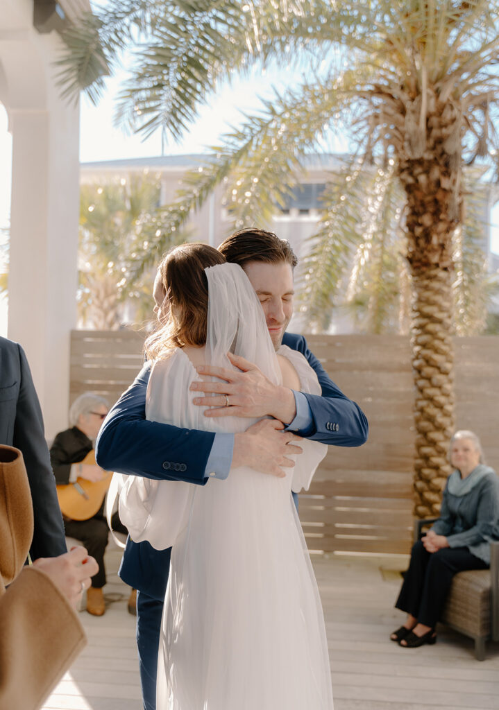 Emotional family moments during an intimate Alys Beach wedding