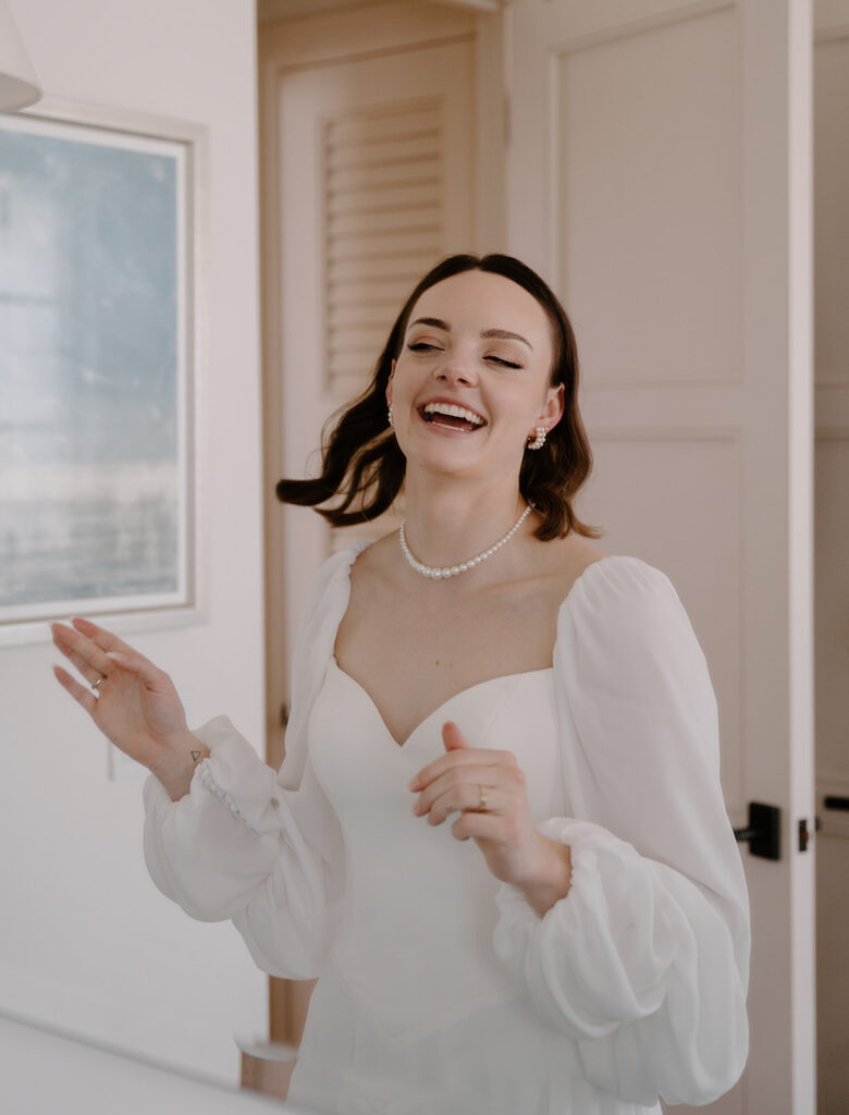 Intimate beachfront wedding details photographed in documentary style