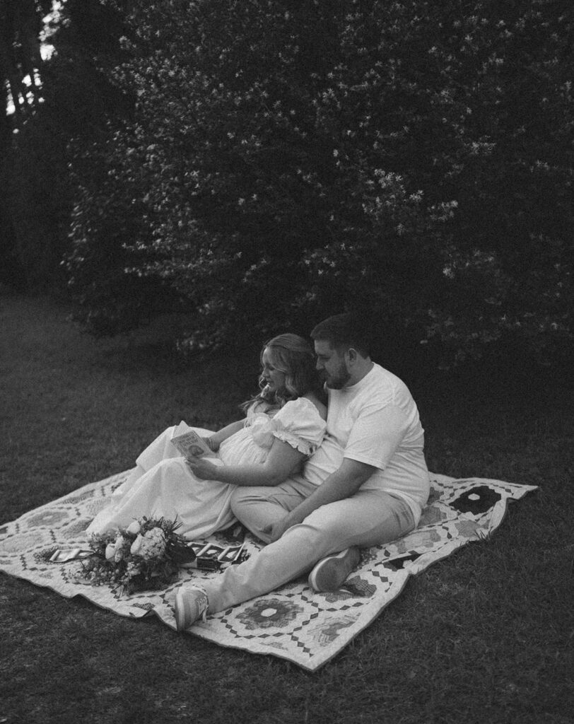 documentary style couples photoshoot with sonogram strip
