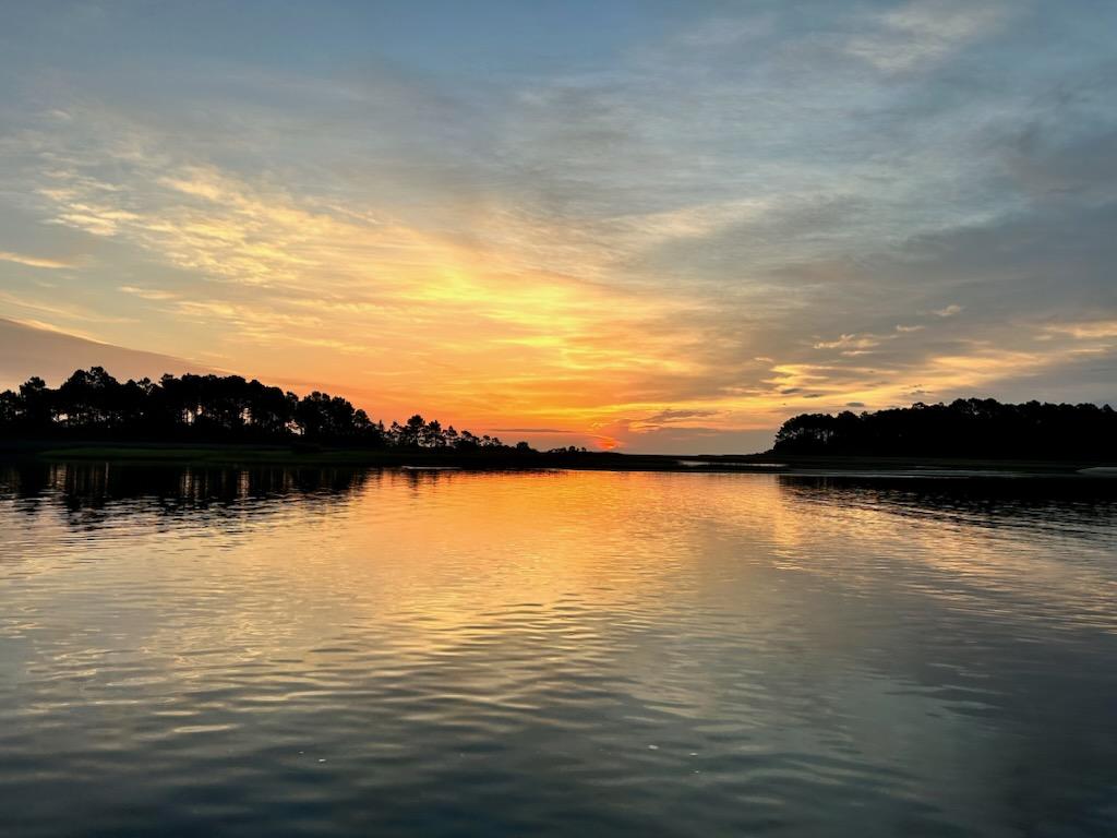 Sunset on the water.