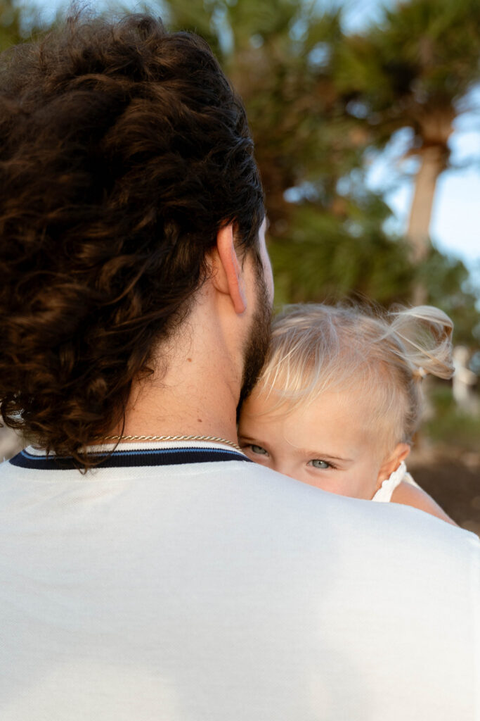 Man holding his toddler.