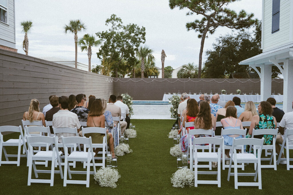 Intimate Santa Rosa Beach wedding ceremony. 